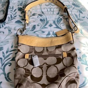 NWOT Coach Signature Khaki/Sunflower Yellow